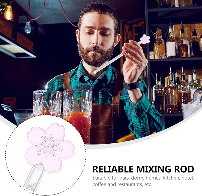 KALLORY 1pc Flower Glass Stirring Rod - Image 8