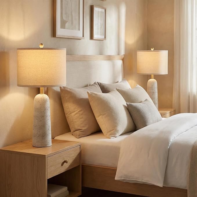 BOBOMOMO 27.25" Modern Table Lamp Set of 2, Lamps - Image 7