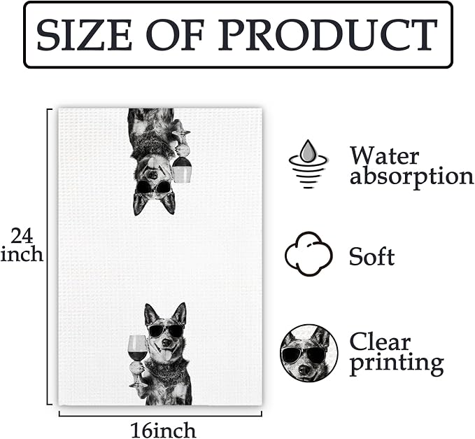 Blue Heeler Gifts Wine Kitchen Towels, Gifts - Image 7