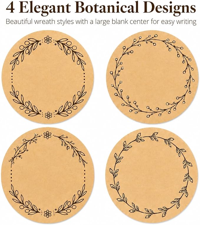 IBAKE Blank Kraft Canning Labels, 500 Writable Stickers - Image 2