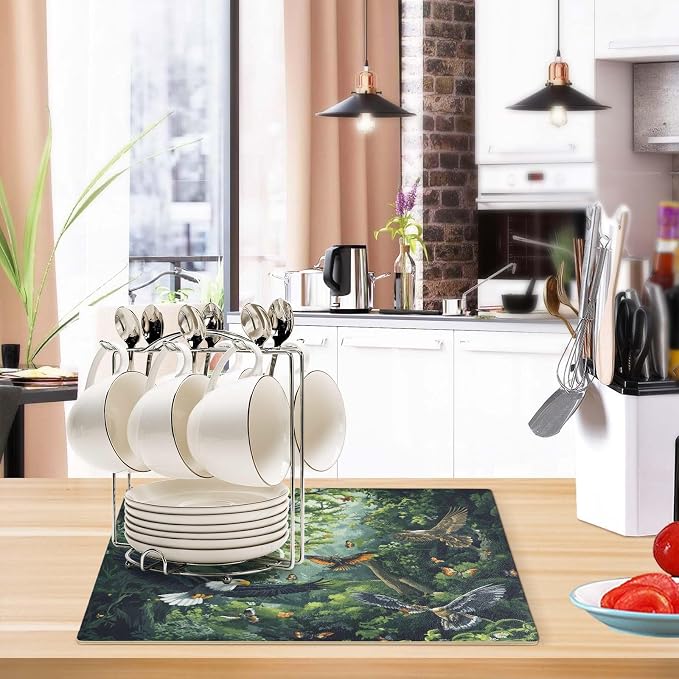 Coffee Mat Coffee Bar Station Maker Machine Pot Table Spill Mat Leather - Image 6