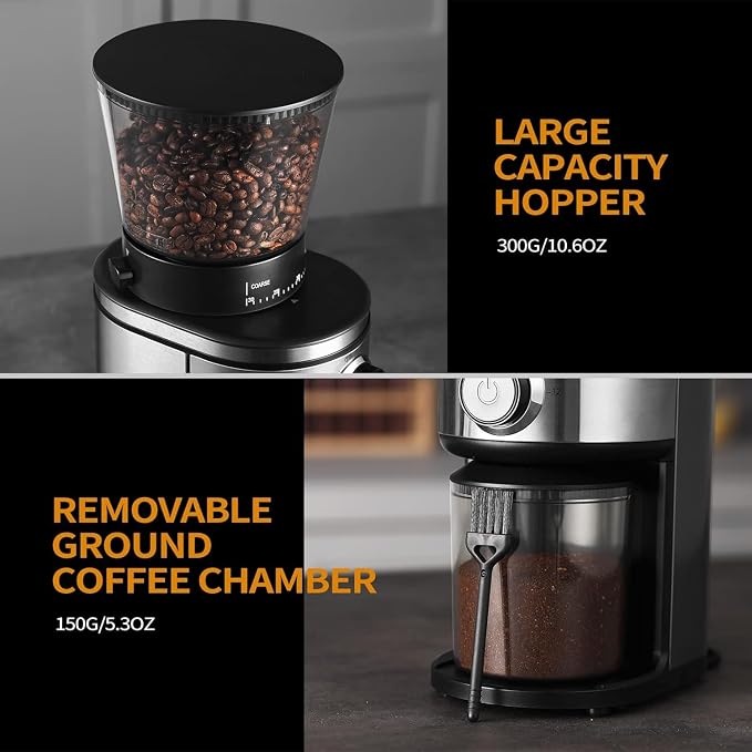 Ollygrin Burr Coffee Grinder, Electric Conical Coffee Bean Grinder - Image 8