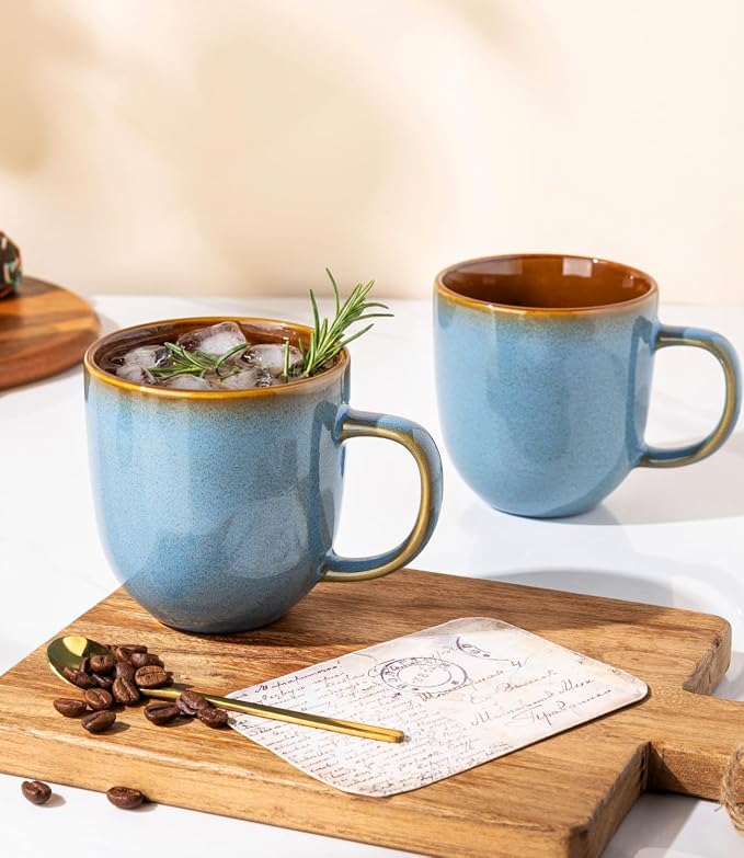 LERATIO Ceramic Coffee Mugs Set of 6, 12oz Handmade Coffee Mugs Set - Image 4