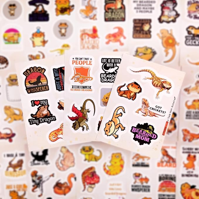 100Pcs Cute Bearded Dragon Stickers - Image 6