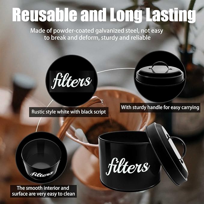 White Enamel Coffee Filter Holder - Image 3