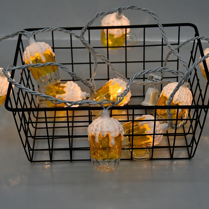 Beer Mug String Lights Celebration Decor Lights, 8.5Ft Outdoor Tropical Lights - Image 5