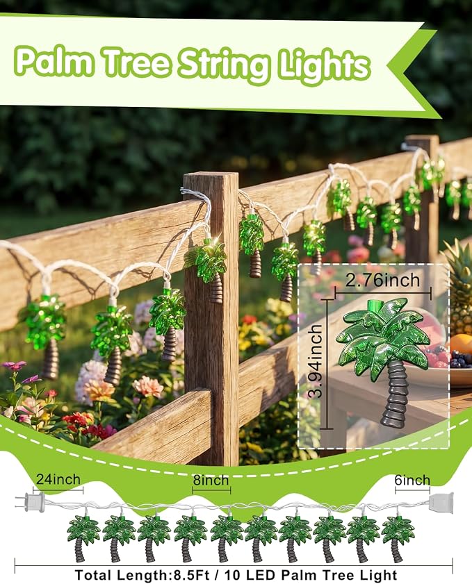 8.5Ft Palm Tree String Lights - Image 2