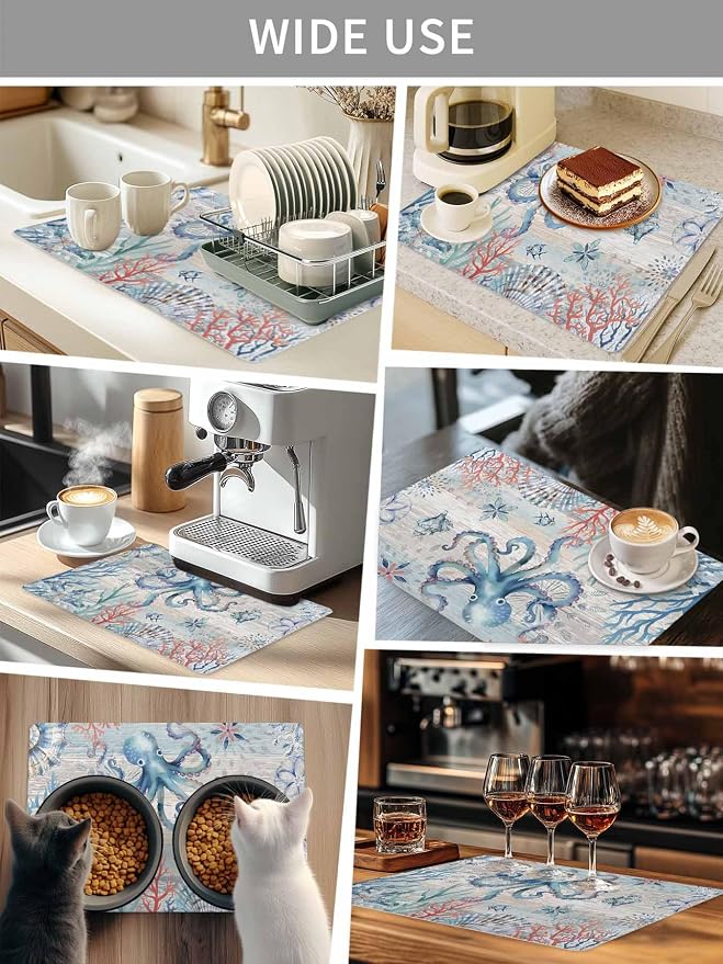 Coastal Octopus Coffee Mat Large - Image 6
