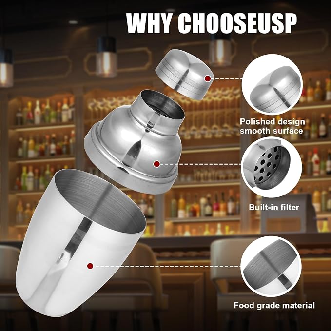 6PCS Mini Cocktail Shaker, Drink Shakers Cocktail, Stainless Mini Martini Shaker - Image 3