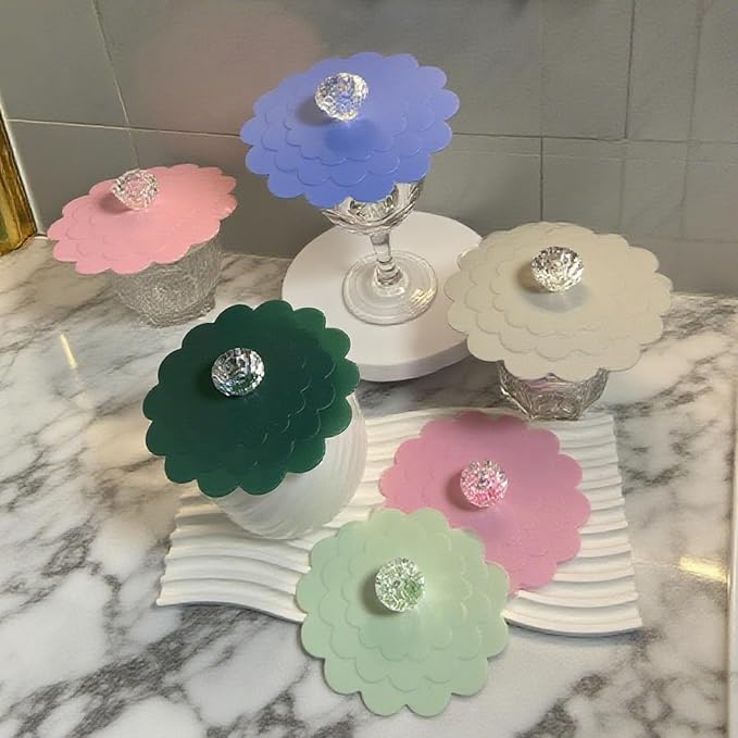 flower Silicone Cup Covers, Flexible Mug Covers, Tea Pots, Hot Cup Lids - Image 5