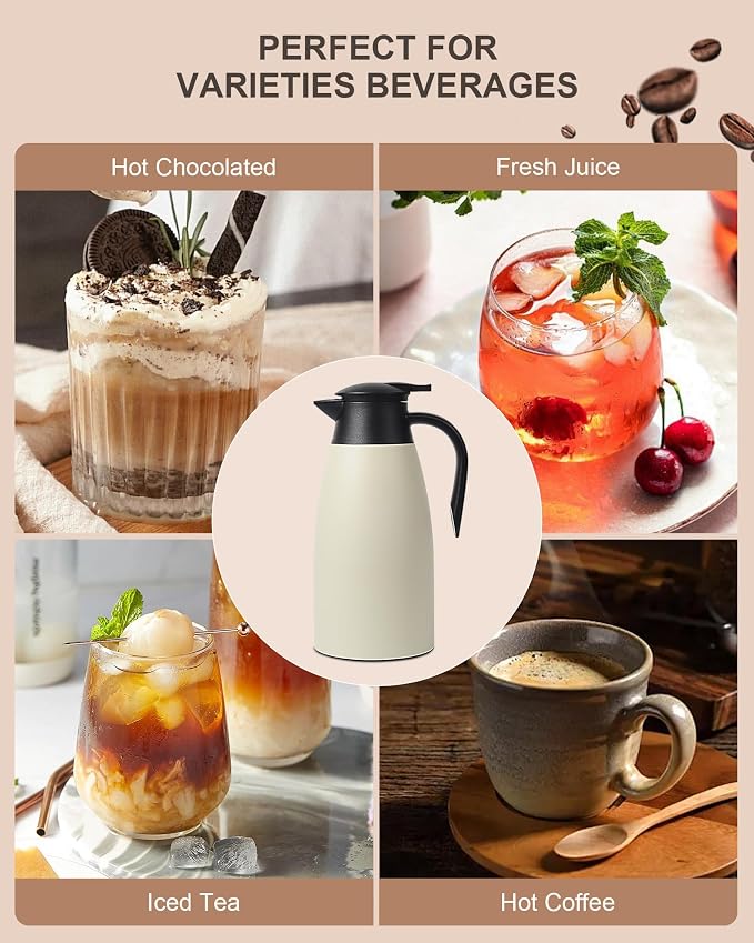 70 Oz Stainless Steel Coffee Carafe, Keeps Hot Beverages - Image 6