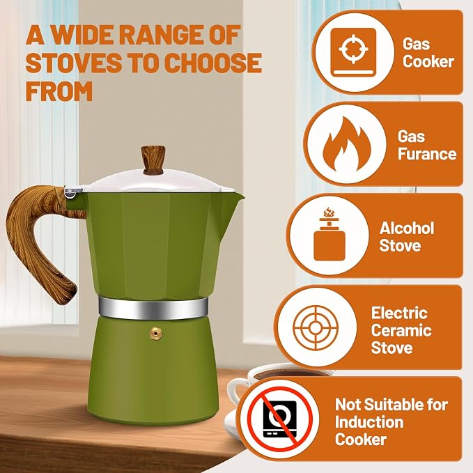 9 Cup Aluminum Espresso Stovetop Moka Pot Express Coffee Maker Percolator - Image 4