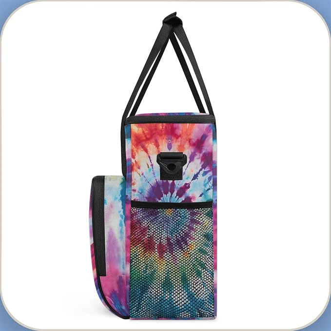 Tie Dye Rainbow Boho Hippie Coffee Maker Carring Bag, Large Insulated Storage - Image 4