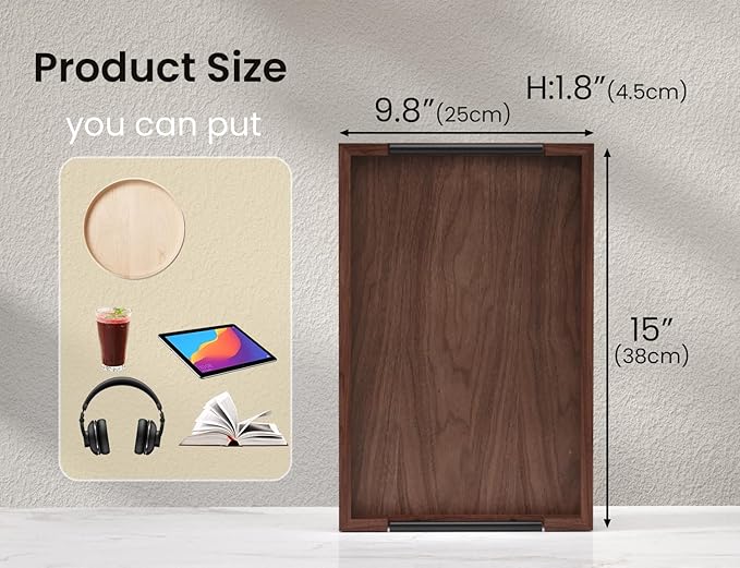 Fibogollo Walnut Wood Serving Tray - Image 2