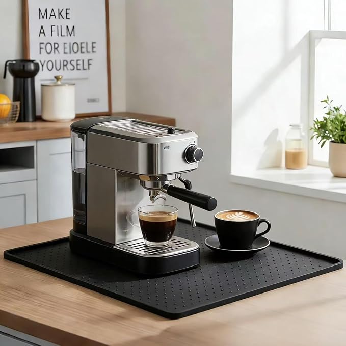 Coffee Machine Mat, 10x14 Inch Silicone Coffee Maker Mat - Image 2