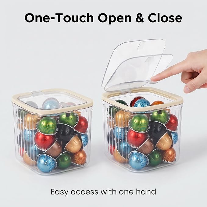 Clear Coffee Pod Holder with Lid, Coffee Pods Storage - Image 4