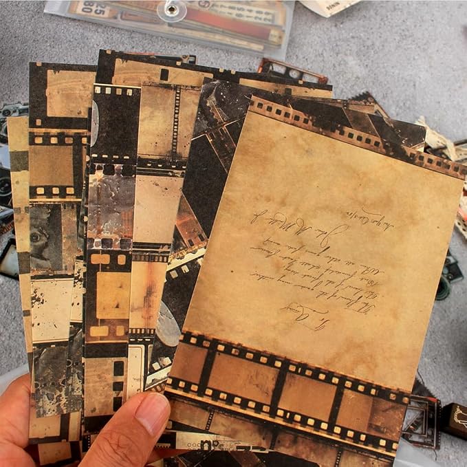 Diuhofart Vintage Scrapbooking Kit, 90 Sheets Time Cinema Theme, Scrapbook - Image 7