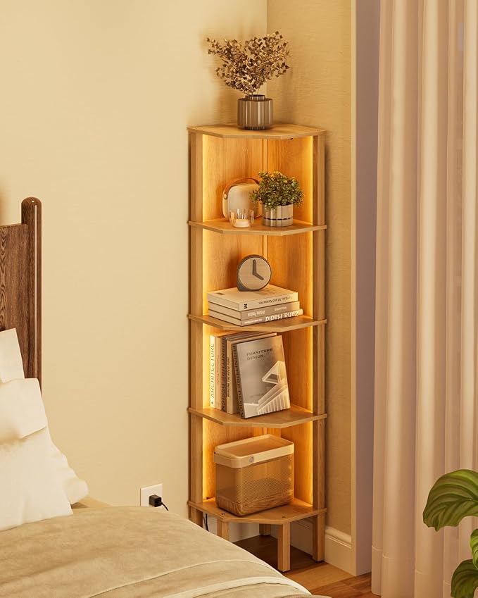 Corner Shelf Stand, 5 Tier Corner Bookshelf - Image 6