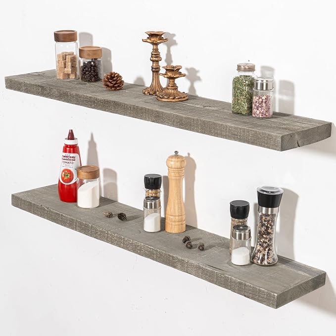 Fun Memories 40 Inch Reclaimed Wood Floating Shelves by FunMemories