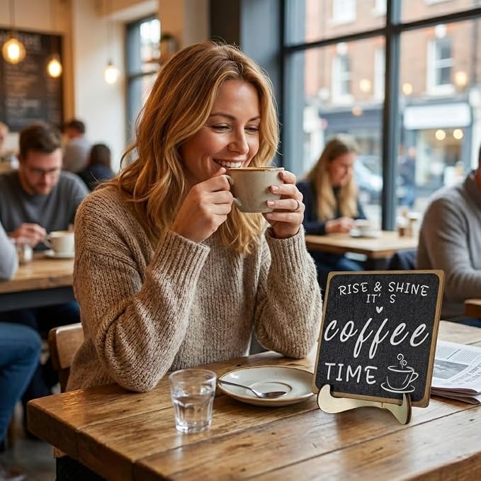 Wooden Coffee Bar Sign Coffee Bar Decor Coffee Bar Decorations Black White - Image 5