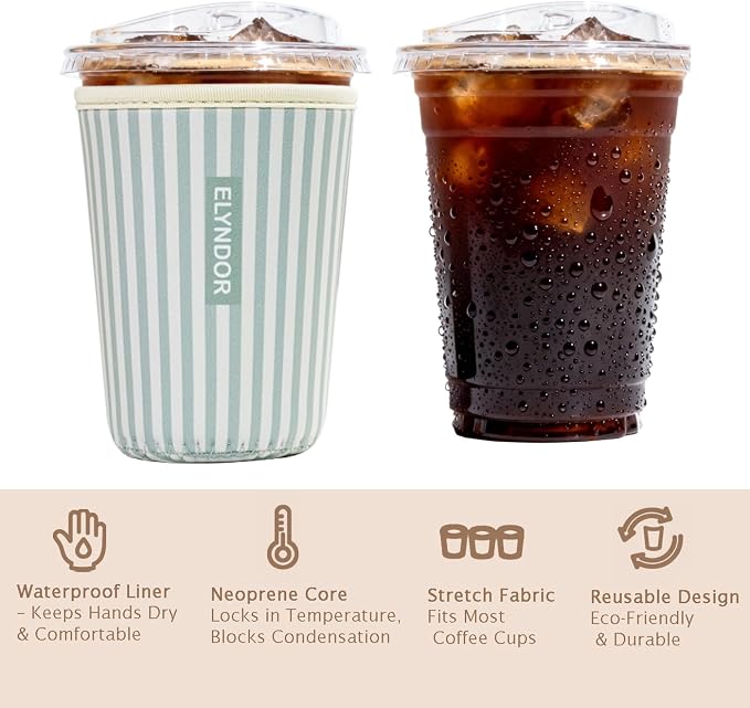 Reusable Insulated Sleeve for Iced Coffee Cup, Beverage Holder for Iced Coffee - Image 6