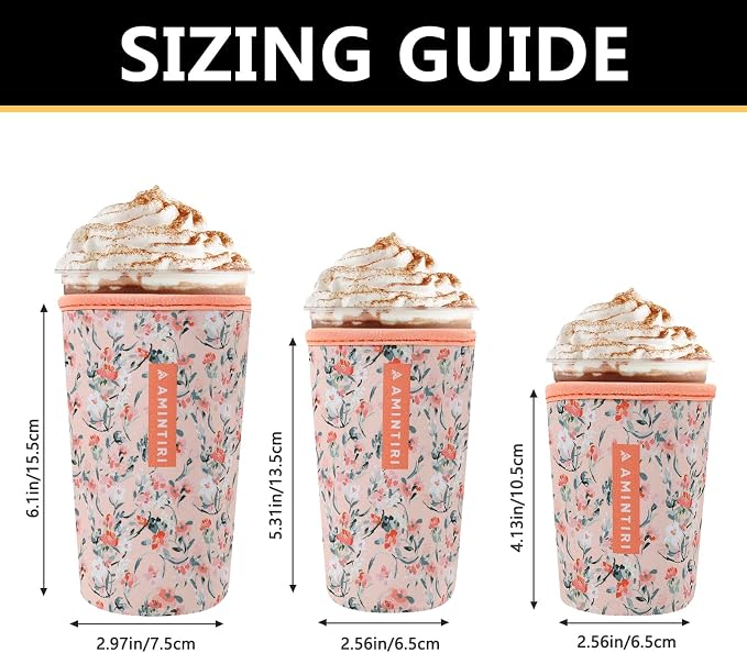3 Pack Reusable Sleeve for Iced Coffee Cup, Coffee Neoprene Sleeve for Iced&Hot - Image 3