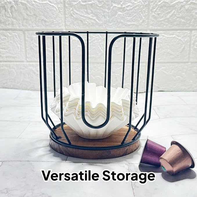 Coffee Filter Holder Container Iron Wire Coffee Station Organizer Coffee Pod - Image 8
