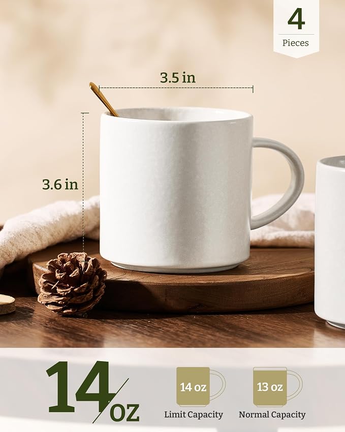 famiware Coffee Mugs Set of 4 Nebula 14oz Coffee Mugs, Ceramic Cup Set - Image 4