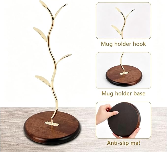 Mi hogar Leaf-Shaped Mug Tree Stand - Image 3