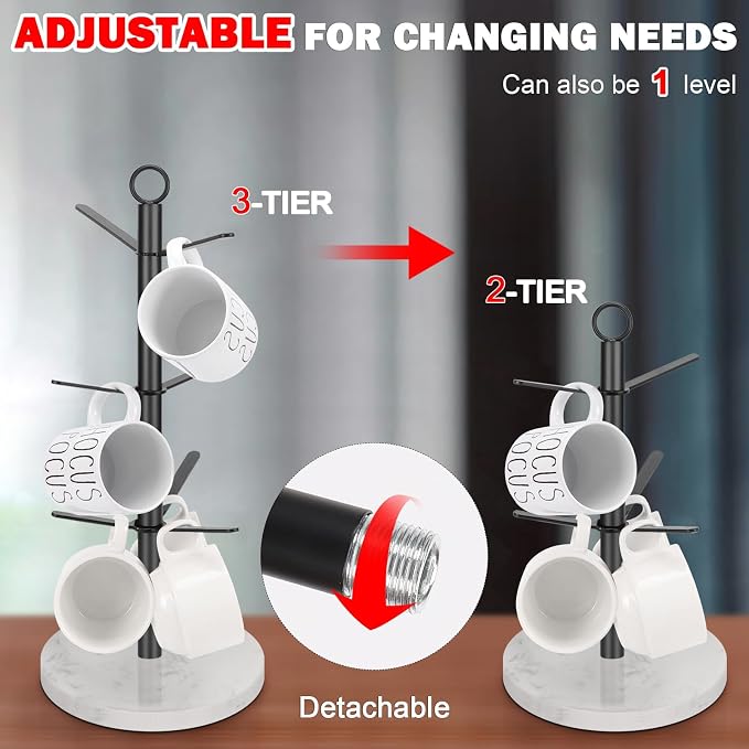 Mug Holder Tree, Coffee Cup Stand Holder, Thick Base Mug Rack - Image 2