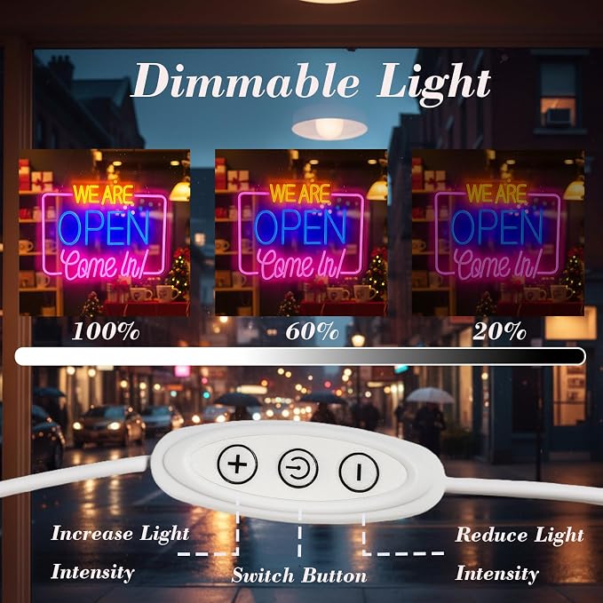 Open Sign for Business, LED Dimmable Neon Light - Image 4