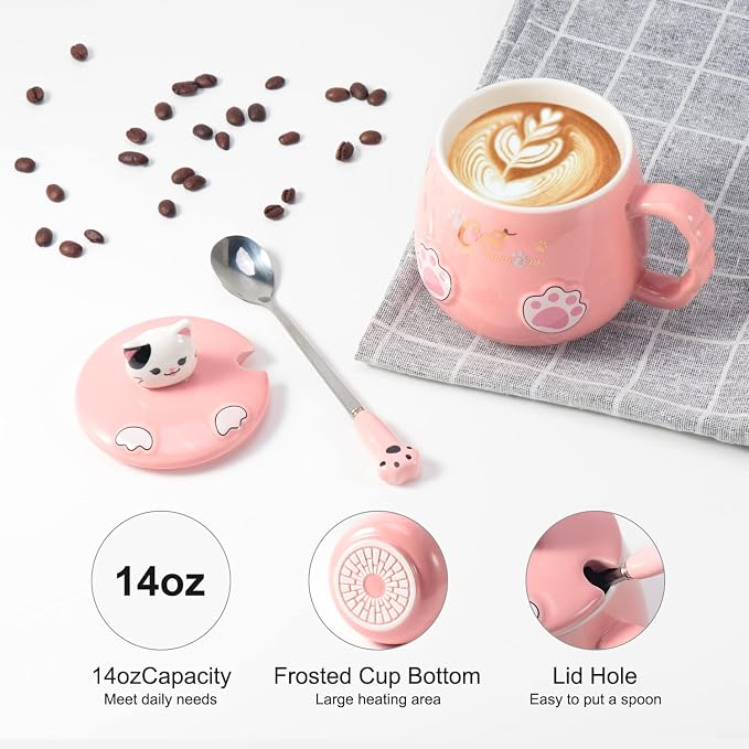 Bgbg Coffee Mug Warmer & Cute Cat Mug Set, Electric Beverage Cup Warmer - Image 4