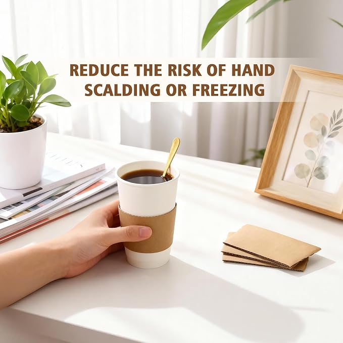 300 PCS Coffee Cup Sleeves, Disposable Coffee Sleeves Fits 10-20 oz Cups - Image 4