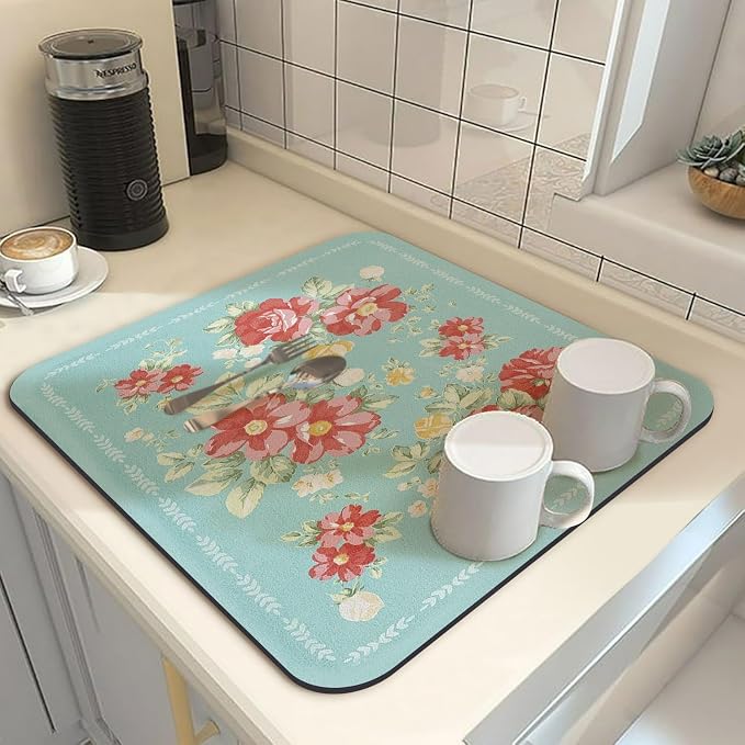 Coffee Bar Mat Rubber Dish Drying Mat - Image 2