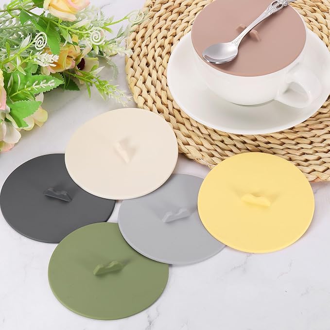 uxcell Silicone Cup Lids, Reusable Anti-Dust Tight Seal Silicone Mugs Cover - Image 5
