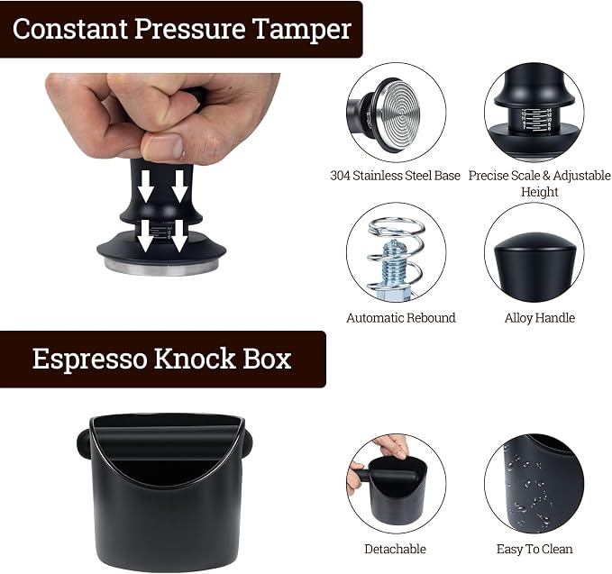 29PCS Espresso Accessories Kit, 51mm Espresso Tamper Tools, Includes Wood - Image 6