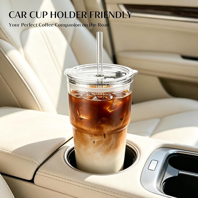 INSETLAN 20oz Clear Glass Cup - Image 6