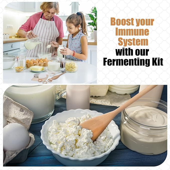 Honeydak 16 Pcs Complete Kefir Starter Kit Kombucha Fermenter Kit Gallon 64oz - Image 5