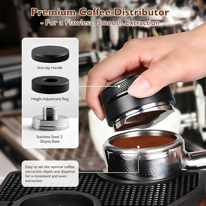 Espresso Accessories Kit 51mm, 7-Pcs Espresso Coffee Tamper Tool Set - Image 4