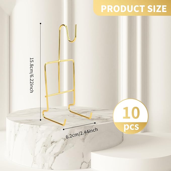 10 Pcs Tea Cup and Sau-cers Display Stand, Metal China Tea Cup Holder Display - Image 2