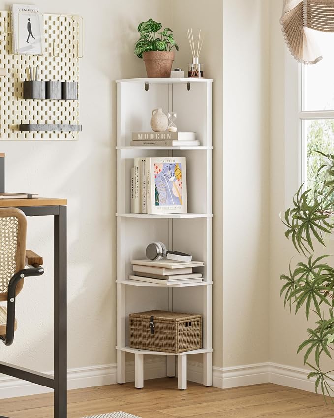 Corner Shelf, 5 Tier Corner Bookshelf, Display Corner Shelf Stand - Image 3