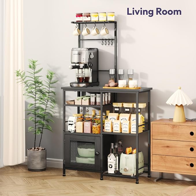 SWTYMIKI Bakers Rack with Storage - Image 4