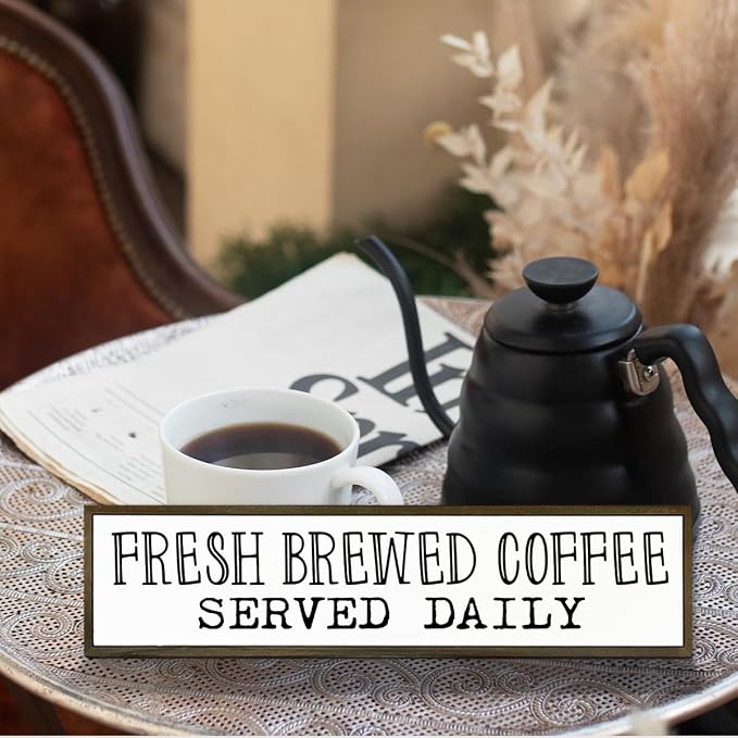 Coffee Signs, Coffee Station Decor, Farmhouse Tabletop Shelf Decoration - Image 5