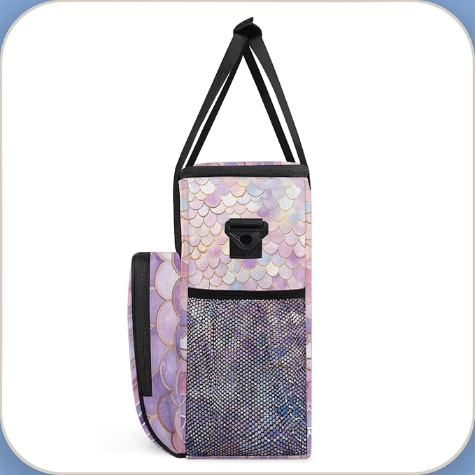 Mermaid Scales Coffee Maker Carring Bag, Large Insulated Storage Organizer Case - Image 4