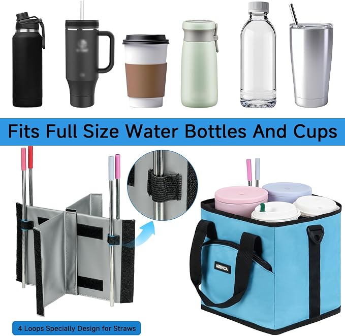Reusable Drink Carrier with Handle – Insulated, Collapsible 4-Cup Beverage Bag - Image 5