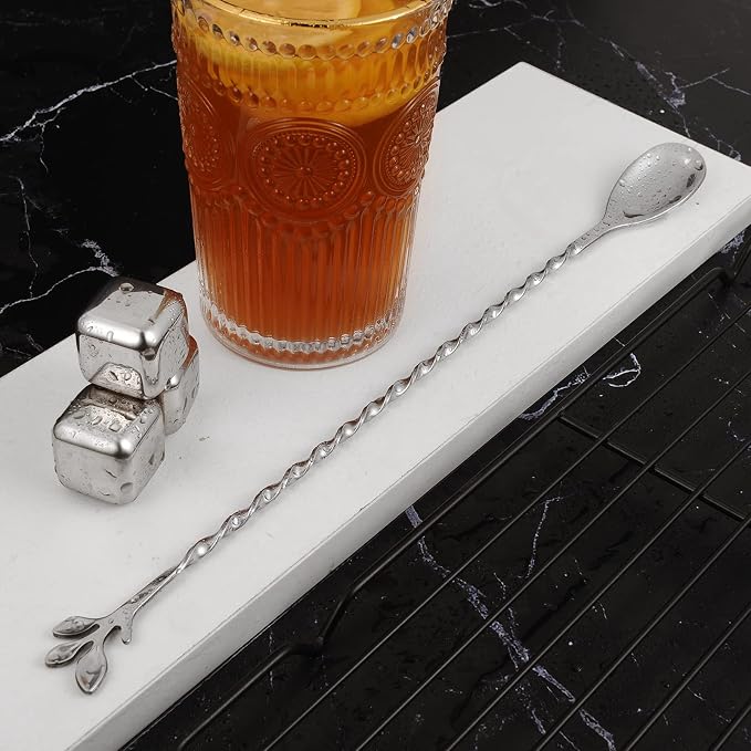AnSaw Silver 12-Inch Stainless Steel Cocktail Spoon - Image 4