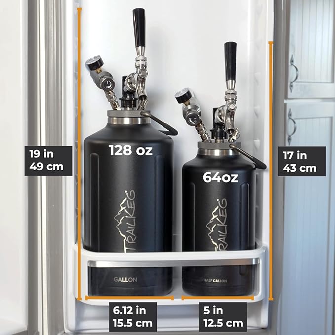 TrailKeg - Carbonated Growler for Beer - Half Gallon - 18/8 Stainless Steel - - Image 2