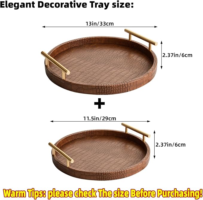 Modern Decorative Serving Tray, Decorative Trays Coffee Table Tray Ottoman - Image 2