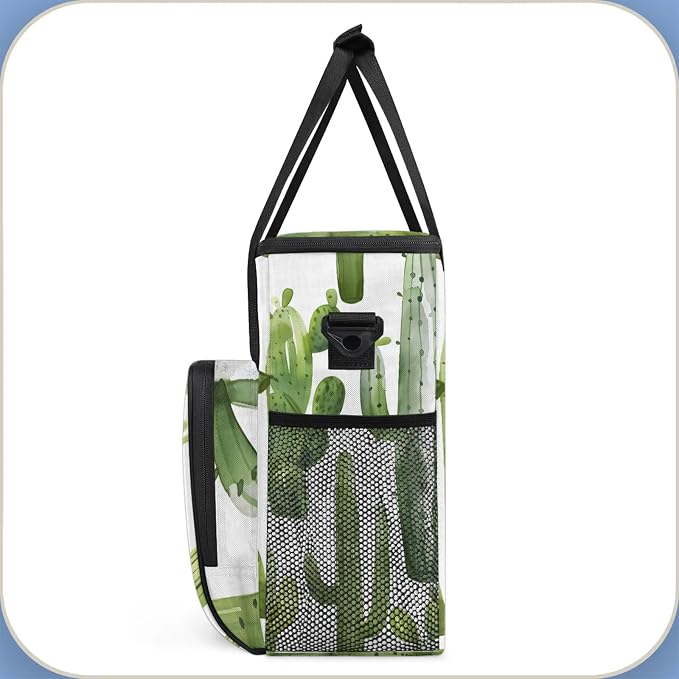 Green Cactus Coffee Maker Carring Bag, Large Insulated Storage Organizer Case - Image 4