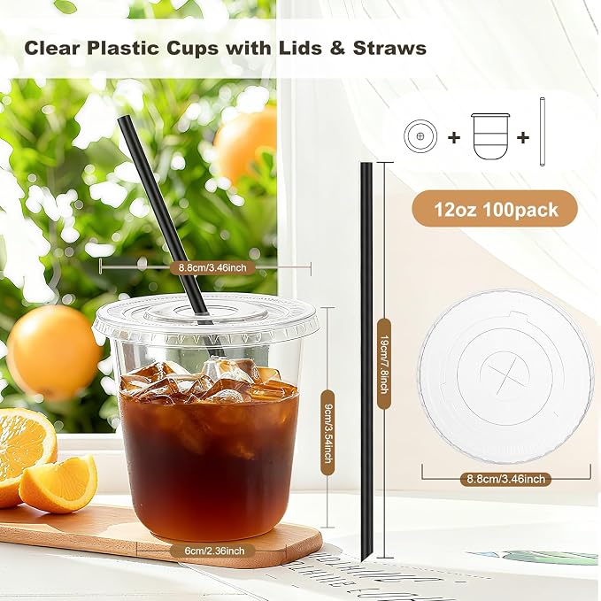 tchrules 100 Set 12oz Plastic Cups - Image 2